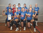 Aluemestarit vas.ylä Eveliina Toppari, Sonja Palomäki, Mira Nygård, Henrika Hautala, Julia Niemi, Sandra Hautala   vas.ala Kaisa Alanko, Marika Niemi, Emmi Salo-Tuisku, Annika Ropponen


