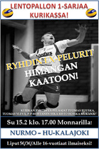 Ykkössarjaa Kurikassa su 15.2 klo. 17.00.