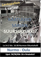 Lauantaina 14.2 klo. 16.00 liikuntahallille!