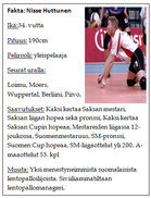 Fakta Vihdin toisesta huippupelaajasta eli Nisse Huttusesta.